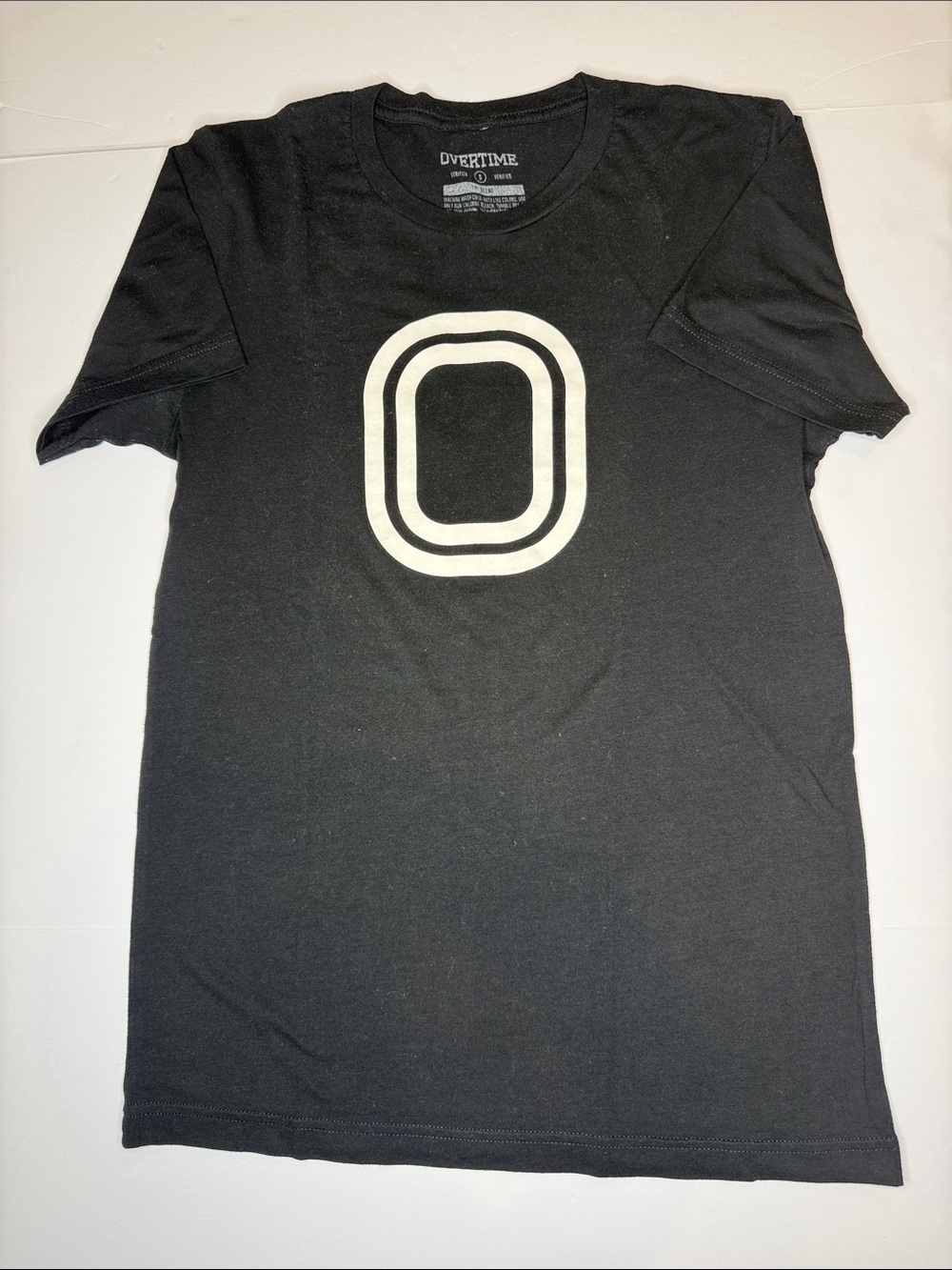 Overtime Black Short-Sleeve OT Classic Tee with White Oval Logo S